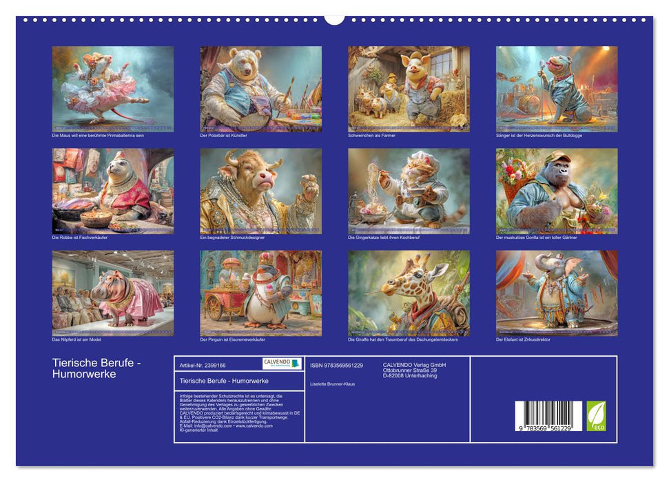 Tierische Berufe - Humorwerke (CALVENDO Premium Wandkalender 2027)