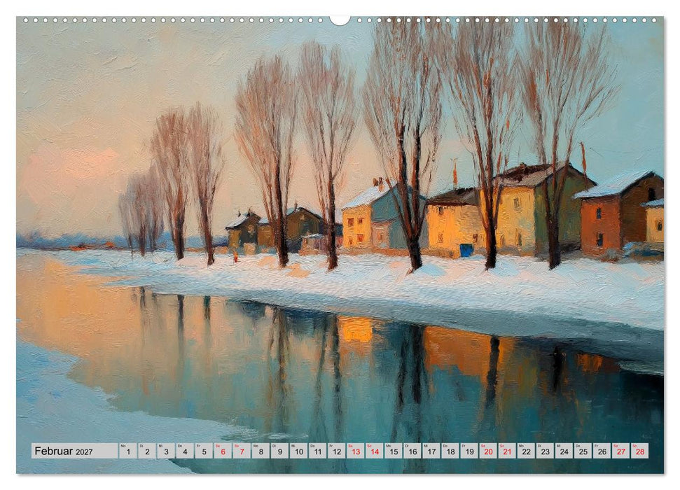 Gemalte Dörfer im Licht (CALVENDO Wandkalender 2027)
