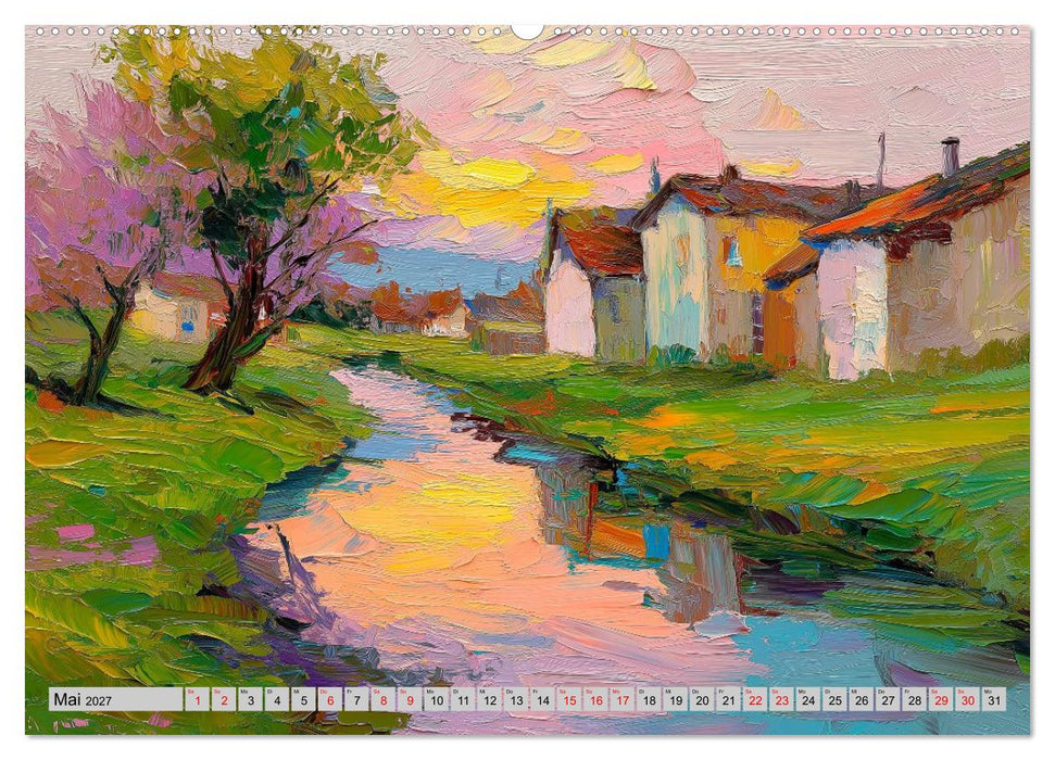 Gemalte Dörfer im Licht (CALVENDO Wandkalender 2027)