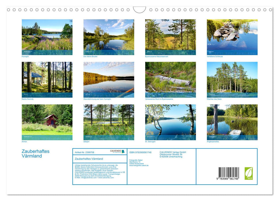 Zauberhaftes Värmland (CALVENDO Wandkalender 2027)