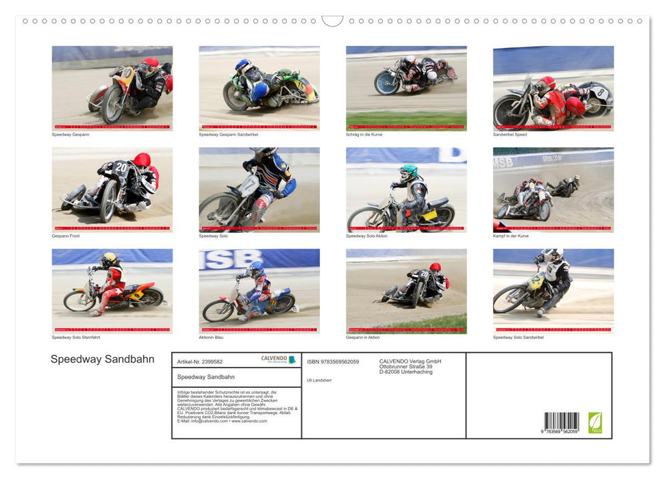 Speedway Sandbahn (CALVENDO Wandkalender 2027)