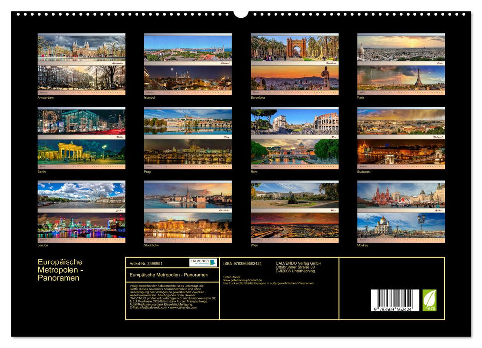 Europäische Metropolen - Panoramen (CALVENDO Premium Wandkalender 2027)