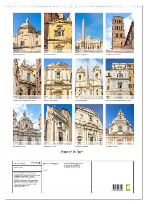 Kirchen in Rom (CALVENDO Wandkalender 2027)