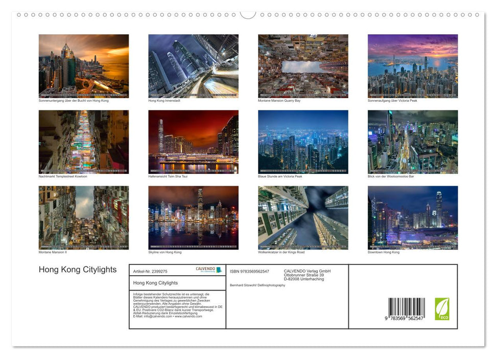 Hong Kong Citylights (CALVENDO Premium Wandkalender 2027)