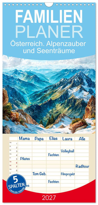 Österreich. Alpenzauber und Seenträume (CALVENDO Familienplaner 2027)
