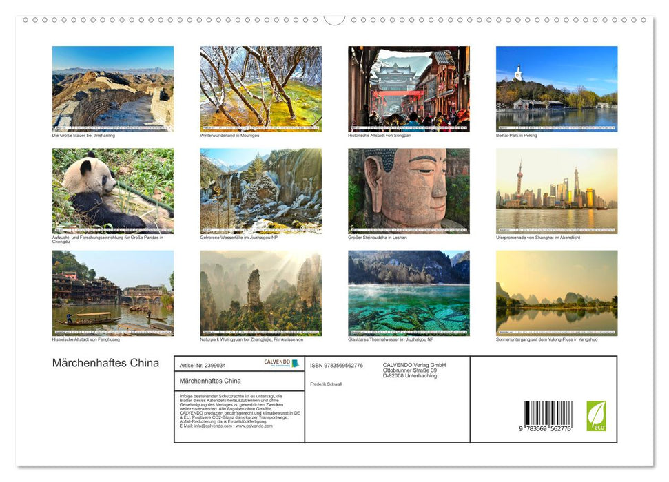 Märchenhaftes China (CALVENDO Premium Wandkalender 2027)