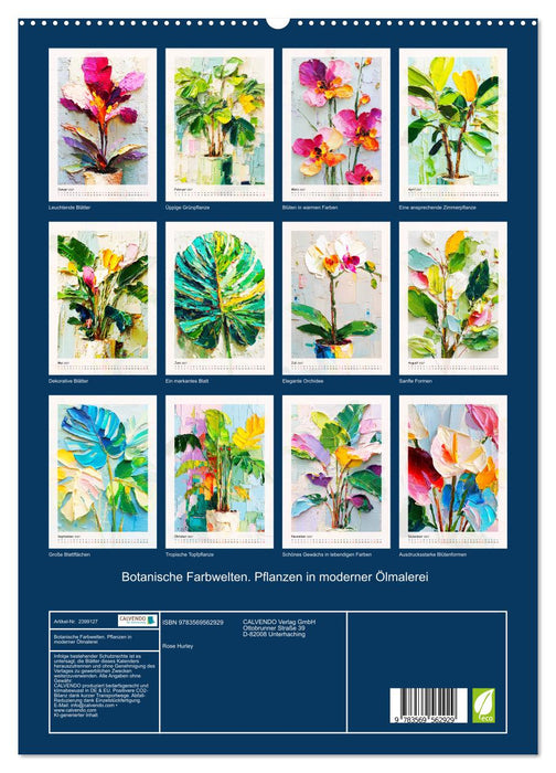 Botanische Farbwelten. Pflanzen in moderner Ölmalerei (CALVENDO Premium Wandkalender 2027)