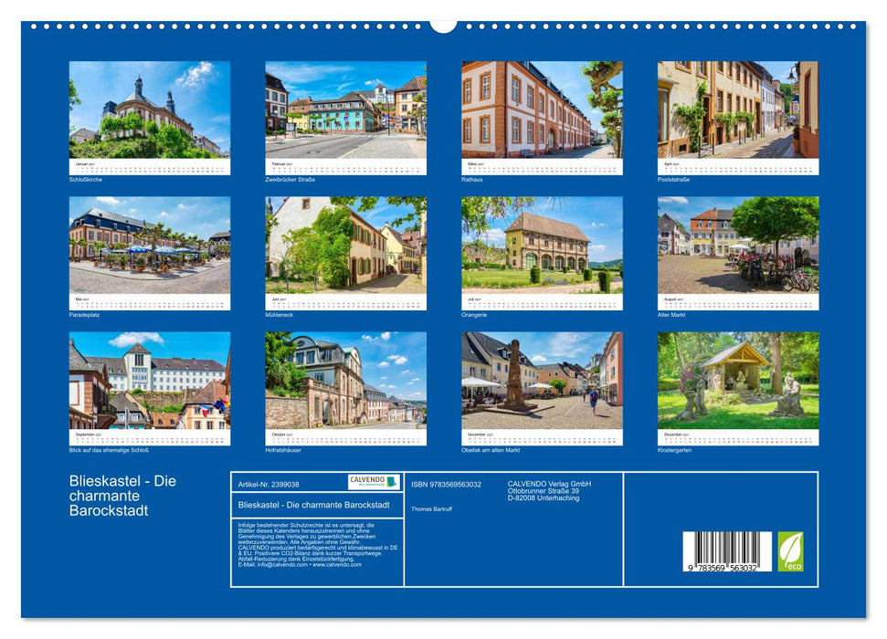 Blieskastel - Die charmante Barockstadt (CALVENDO Premium Wandkalender 2027)