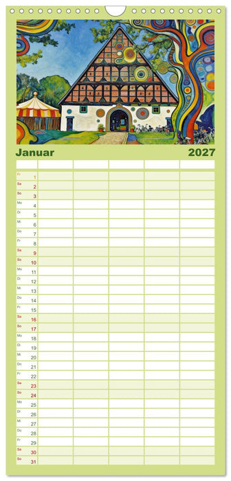 Farbenfrohes Landleben (CALVENDO Familienplaner 2027)