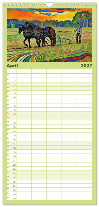 Farbenfrohes Landleben (CALVENDO Familienplaner 2027)
