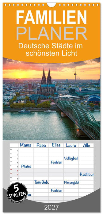 Deutsche Städte im schönsten Licht (CALVENDO Familienplaner 2027)