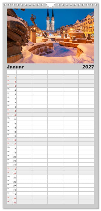 Deutsche Städte im schönsten Licht (CALVENDO Familienplaner 2027)