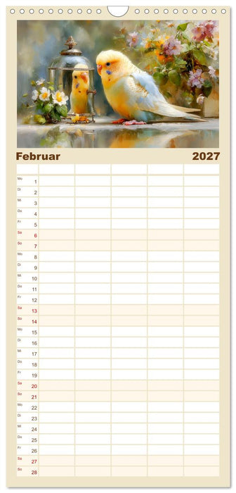 Wellensittiche. Fröhliche Seelen auf der Terrasse (CALVENDO Familienplaner 2027)