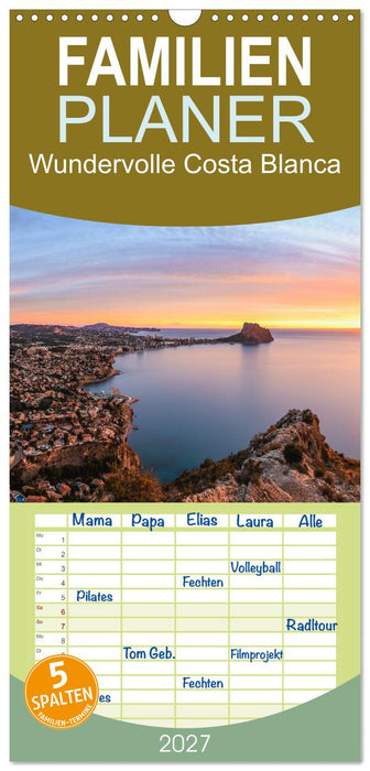 Wundervolle Costa Blanca (CALVENDO Familienplaner 2027)