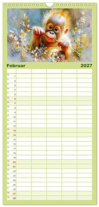 Orang-Utans. Verspielt und voller Lebensfreude (CALVENDO Familienplaner 2027)