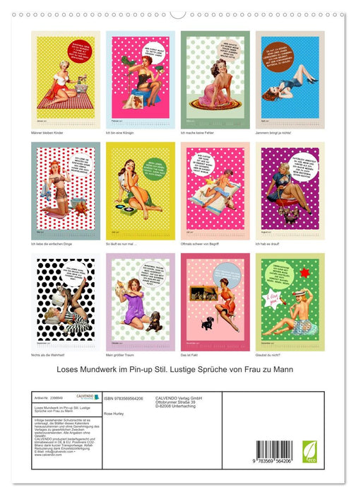 Loses Mundwerk im Pin-up Stil. Lustige Sprüche von Frau zu Mann (CALVENDO Premium Wandkalender 2027)