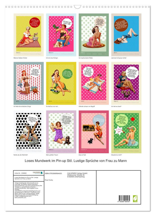 Loses Mundwerk im Pin-up Stil. Lustige Sprüche von Frau zu Mann (CALVENDO Wandkalender 2027)