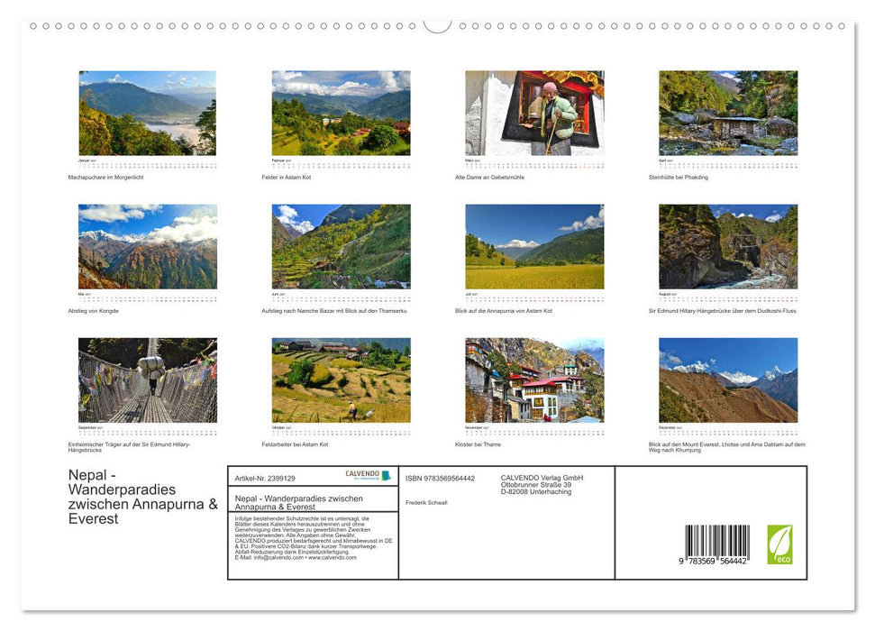 Nepal - Wanderparadies zwischen Annapurna & Everest (CALVENDO Premium Wandkalender 2027)