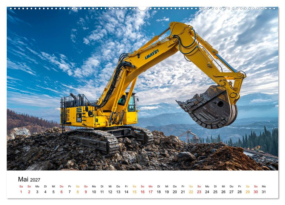 Bagger - Power im Einsatz (CALVENDO Premium Wandkalender 2027)