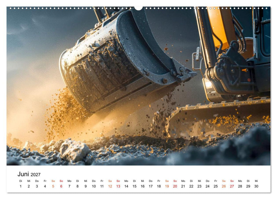 Bagger - Power im Einsatz (CALVENDO Premium Wandkalender 2027)