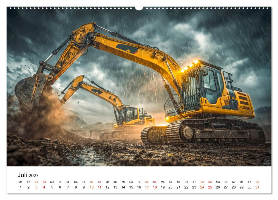 Bagger - Power im Einsatz (CALVENDO Premium Wandkalender 2027)