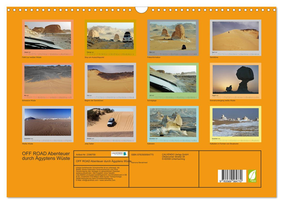 OFF ROAD Abenteuer durch Ägyptens Wüste (CALVENDO Wandkalender 2027)
