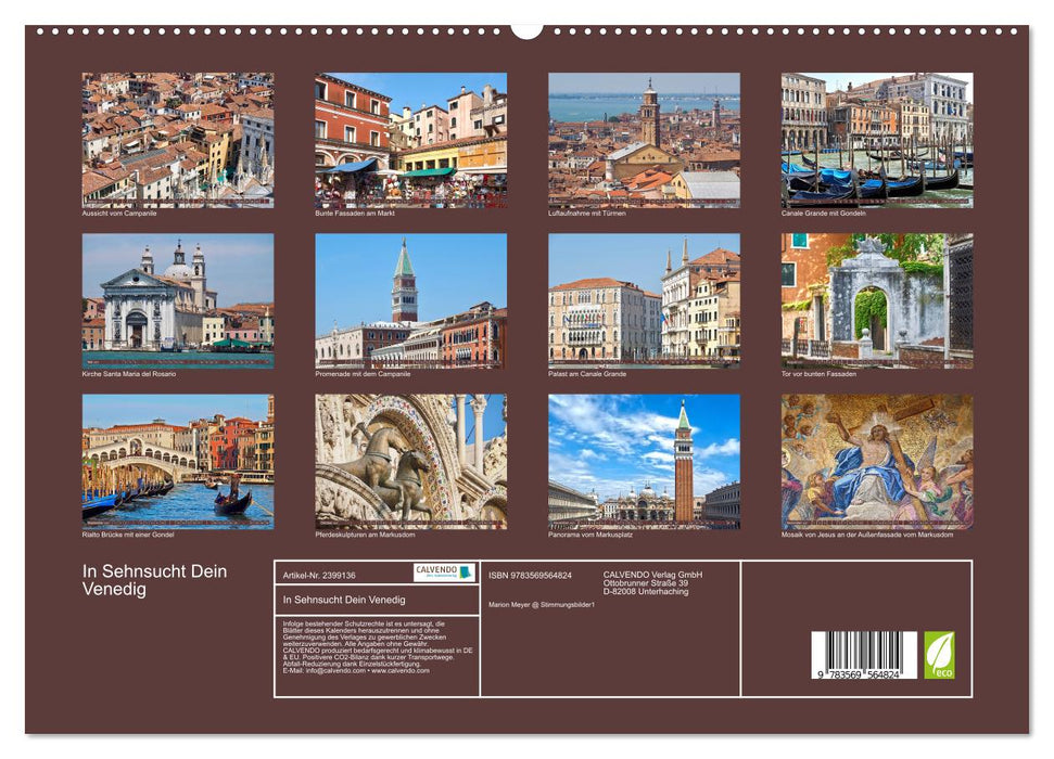 In Sehnsucht Dein Venedig (CALVENDO Premium Wandkalender 2027)