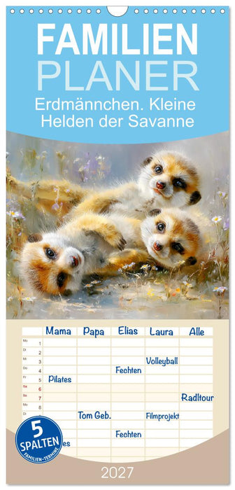 Erdmännchen. Kleine Helden der Savanne (CALVENDO Familienplaner 2027)