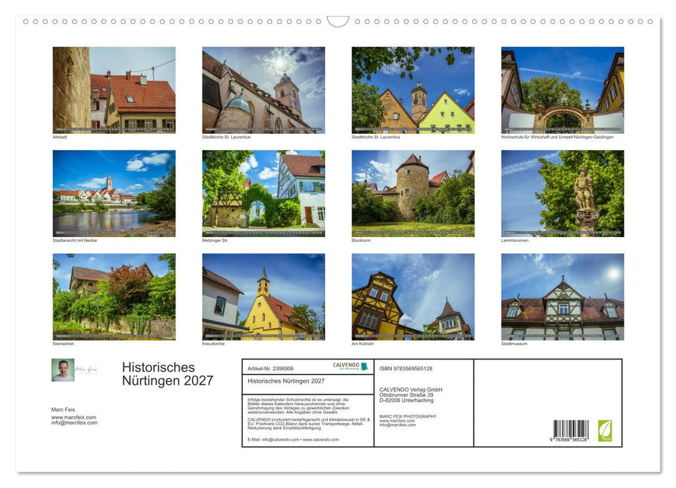 Historisches Nürtingen 2027 (CALVENDO Wandkalender 2027)
