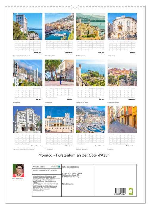 Monaco - Fürstentum an der Côte d'Azur (CALVENDO Wandkalender 2027)