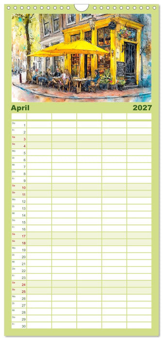 Niederlande. Aquarelle zwischen Grachten und Tulpenfeldern (CALVENDO Familienplaner 2027)