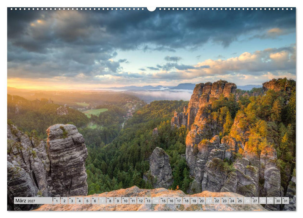 Wunderschöne Sächsische Schweiz (CALVENDO Premium Wandkalender 2027)