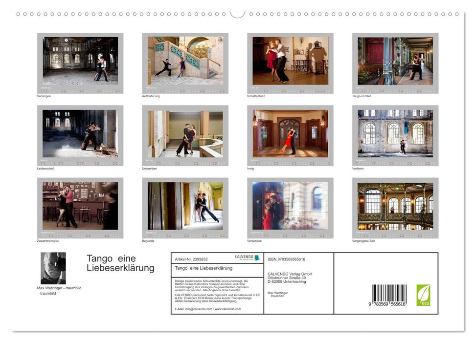 Tango eine Liebeserklärung (CALVENDO Premium Wandkalender 2027)