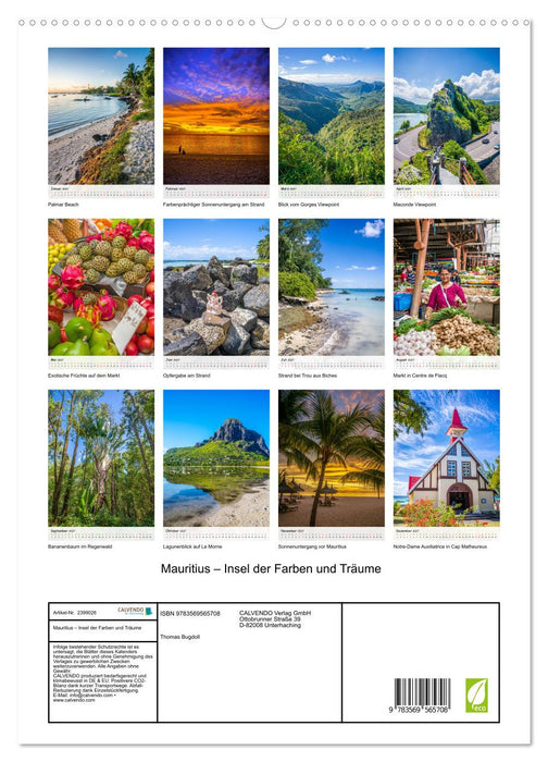 Mauritius – Insel der Farben und Träume (CALVENDO Premium Wandkalender 2027)