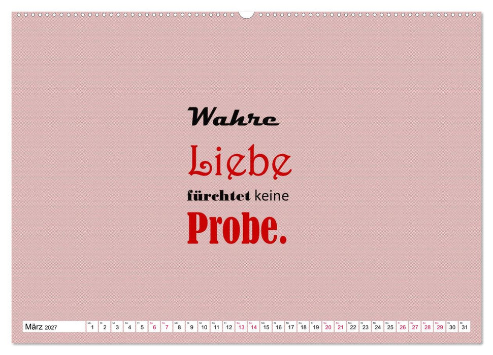 Zitate und Sprüche In Sachen LIEBE (CALVENDO Premium Wandkalender 2027)