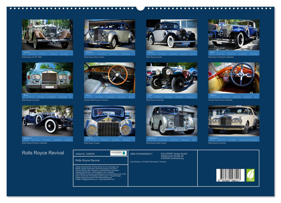 Rolls Royce Revival (CALVENDO Premium Wandkalender 2027)
