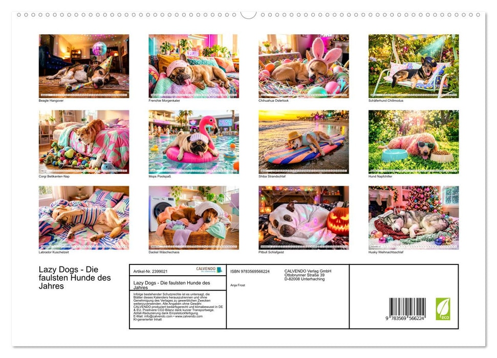 Lazy Dogs - Die faulsten Hunde des Jahres (CALVENDO Premium Wandkalender 2027)