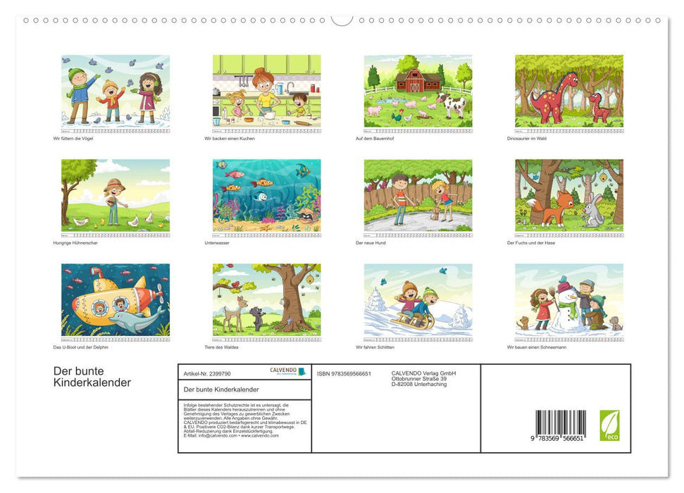 Der bunte Kinderkalender (CALVENDO Premium Wandkalender 2027)