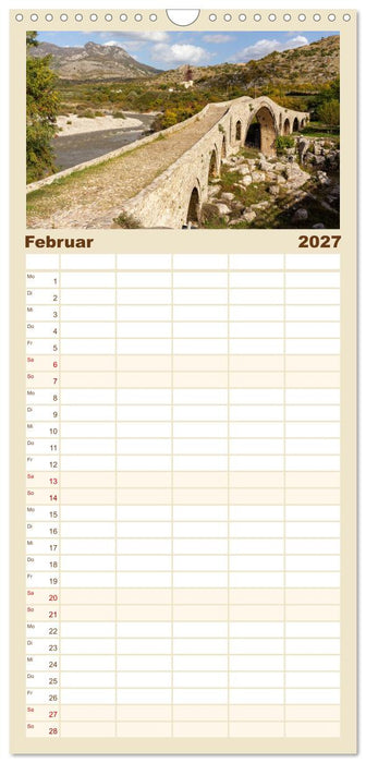 Reisen durch Albanien - Magische Landschaften zwischen Bergen und Meer (CALVENDO Familienplaner 2027)