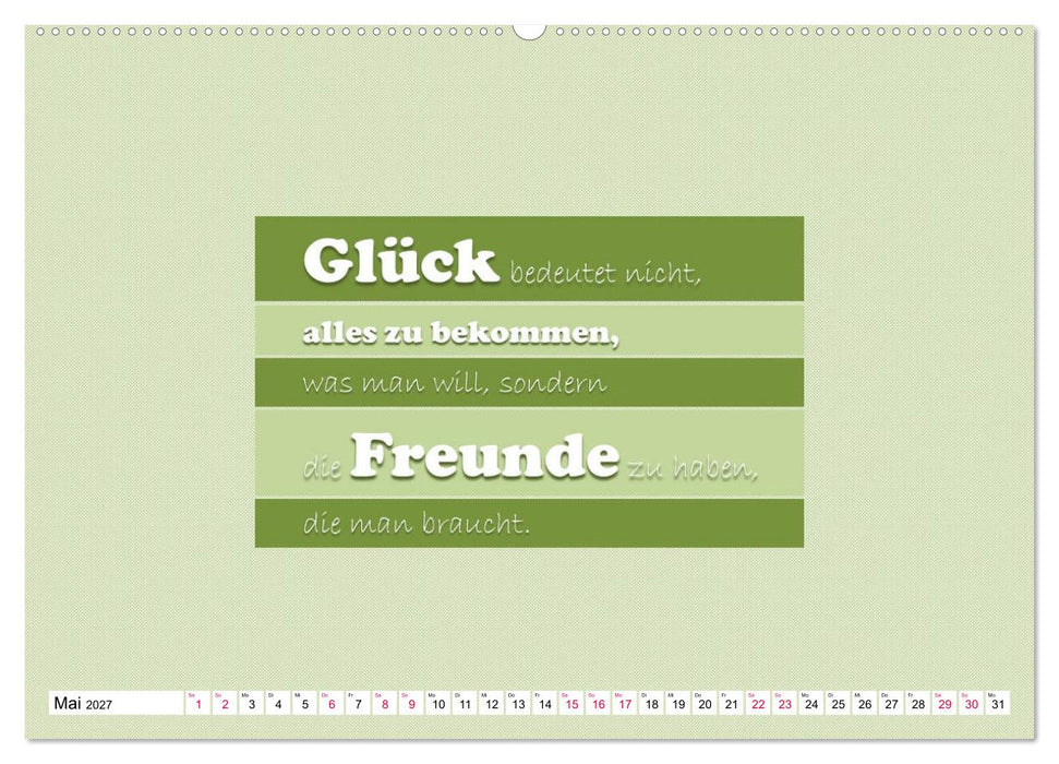 Zitate und Sprüche In Sachen GLÜCK (CALVENDO Wandkalender 2027)