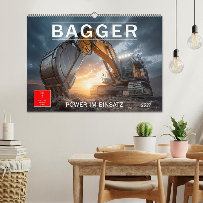 Bagger - Power im Einsatz (CALVENDO Wandkalender 2027)