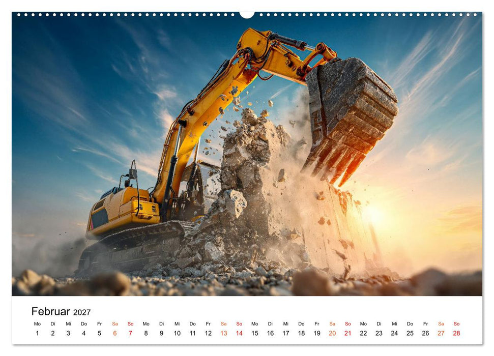 Bagger - Power im Einsatz (CALVENDO Wandkalender 2027)