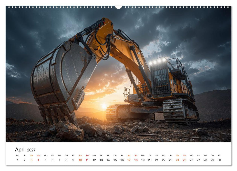 Bagger - Power im Einsatz (CALVENDO Wandkalender 2027)