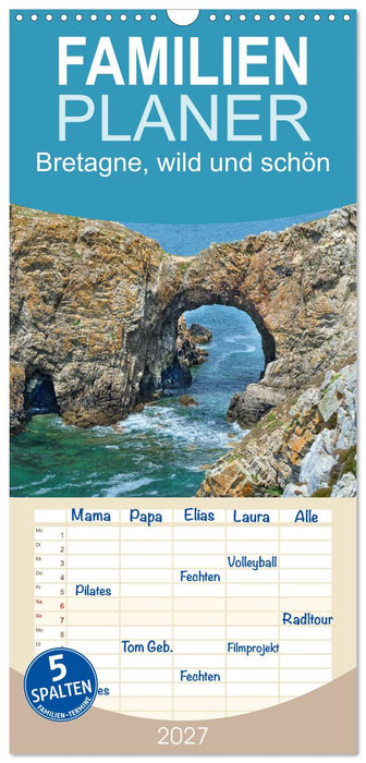 Bretagne, wild und schön (CALVENDO Familienplaner 2027)