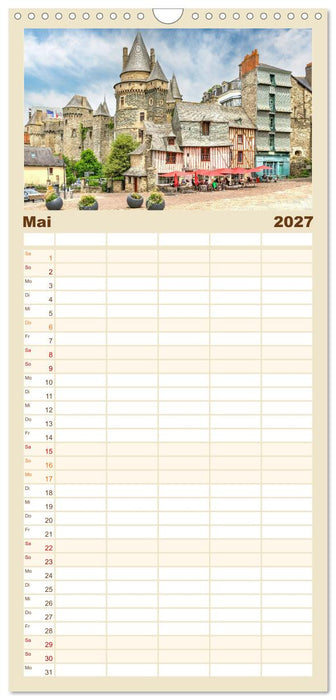 Bretagne, wild und schön (CALVENDO Familienplaner 2027)