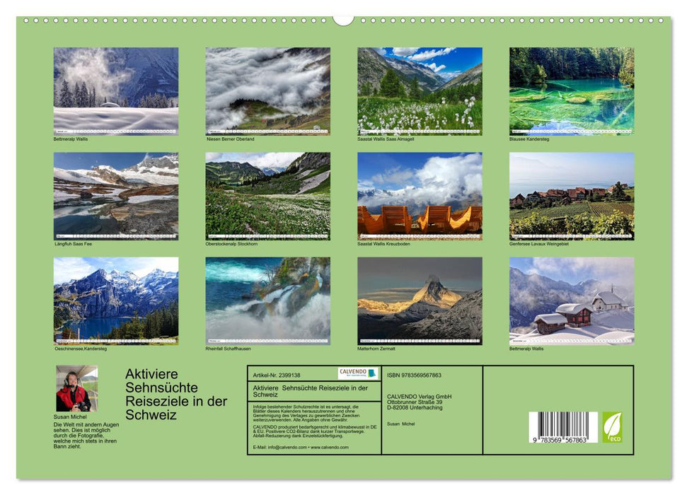 Aktiviere Sehnsüchte Reiseziele in der Schweiz (CALVENDO Premium Wandkalender 2027)
