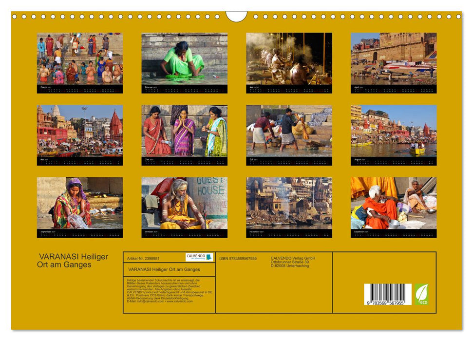 VARANASI Heiliger Ort am Ganges (CALVENDO Wandkalender 2027)