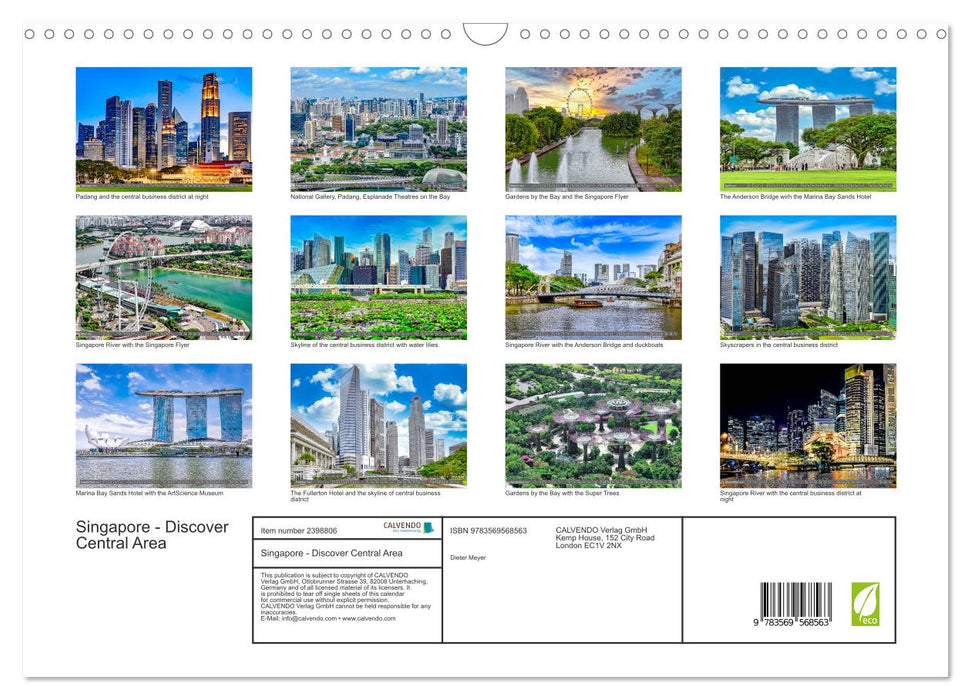 Singapore - Discover Central Area (CALVENDO Monthly Calendar 2027)