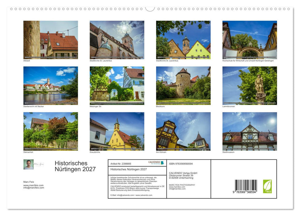Historisches Nürtingen 2027 (CALVENDO Premium Wandkalender 2027)