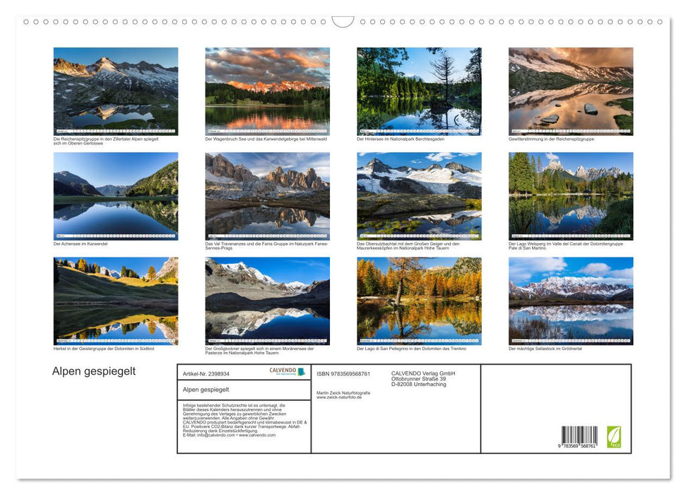 Alpen gespiegelt (CALVENDO Wandkalender 2027)